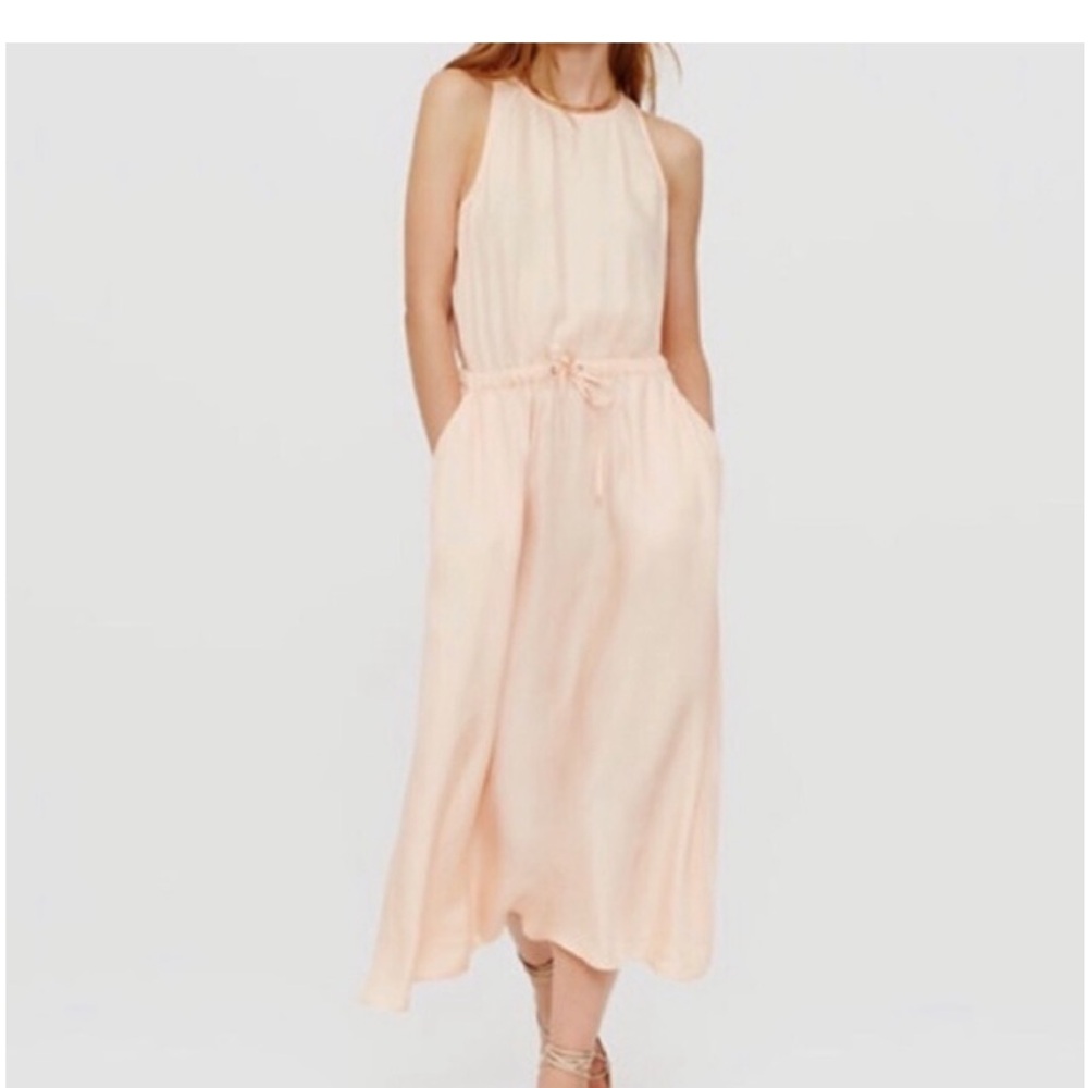 Low and gray-Elegant Peach Sleeveless Jumpsuit - Picture 1 of 5